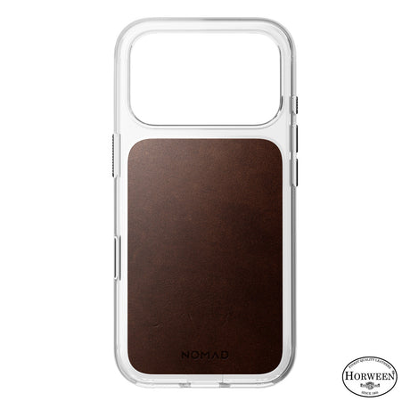 Nomad iPhone 17 Pro/iPhone 18 Pro Deksel Clear Leather Case Rustic Brown