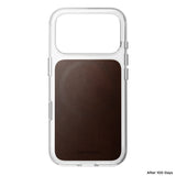 Nomad iPhone 17 Pro/iPhone 18 Pro Deksel Clear Leather Case Rustic Brown