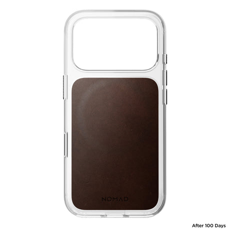 Nomad iPhone 17 Pro/iPhone 18 Pro Deksel Clear Leather Case Rustic Brown