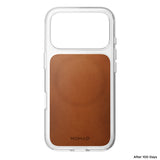 Nomad iPhone 17 Pro/iPhone 18 Pro Deksel Clear Leather Case Saddle