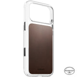 Nomad iPhone 17 Pro Max/iPhone 18 Pro Max Deksel Clear Leather Case Rustic Brown