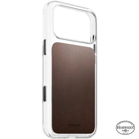 Nomad iPhone 17 Pro Max/iPhone 18 Pro Max Deksel Clear Leather Case Rustic Brown
