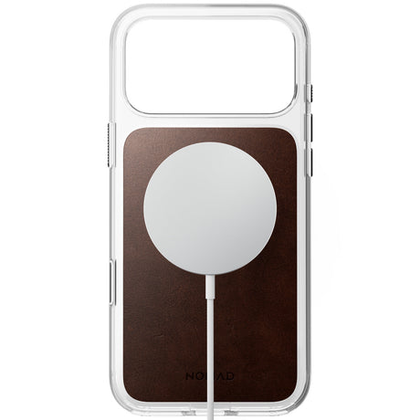 Nomad iPhone 17 Pro Max/iPhone 18 Pro Max Deksel Clear Leather Case Rustic Brown