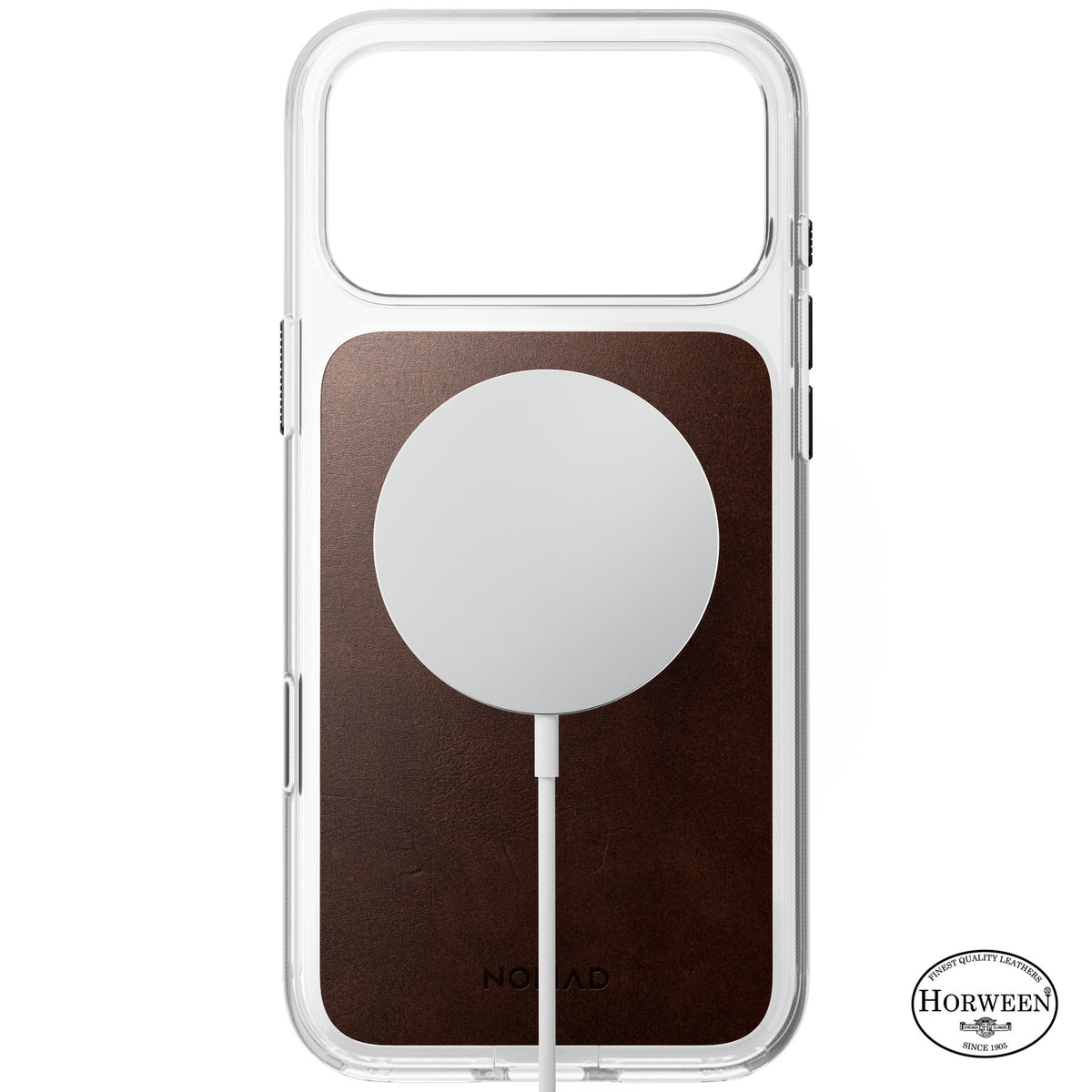 Nomad iPhone 17 Pro Max/iPhone 18 Pro Max Deksel Clear Leather Case Rustic Brown
