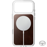 Nomad iPhone 17 Pro Max/iPhone 18 Pro Max Deksel Clear Leather Case Rustic Brown