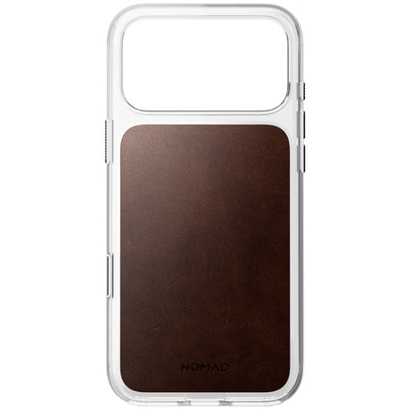 Nomad iPhone 17 Pro Max/iPhone 18 Pro Max Deksel Clear Leather Case Rustic Brown