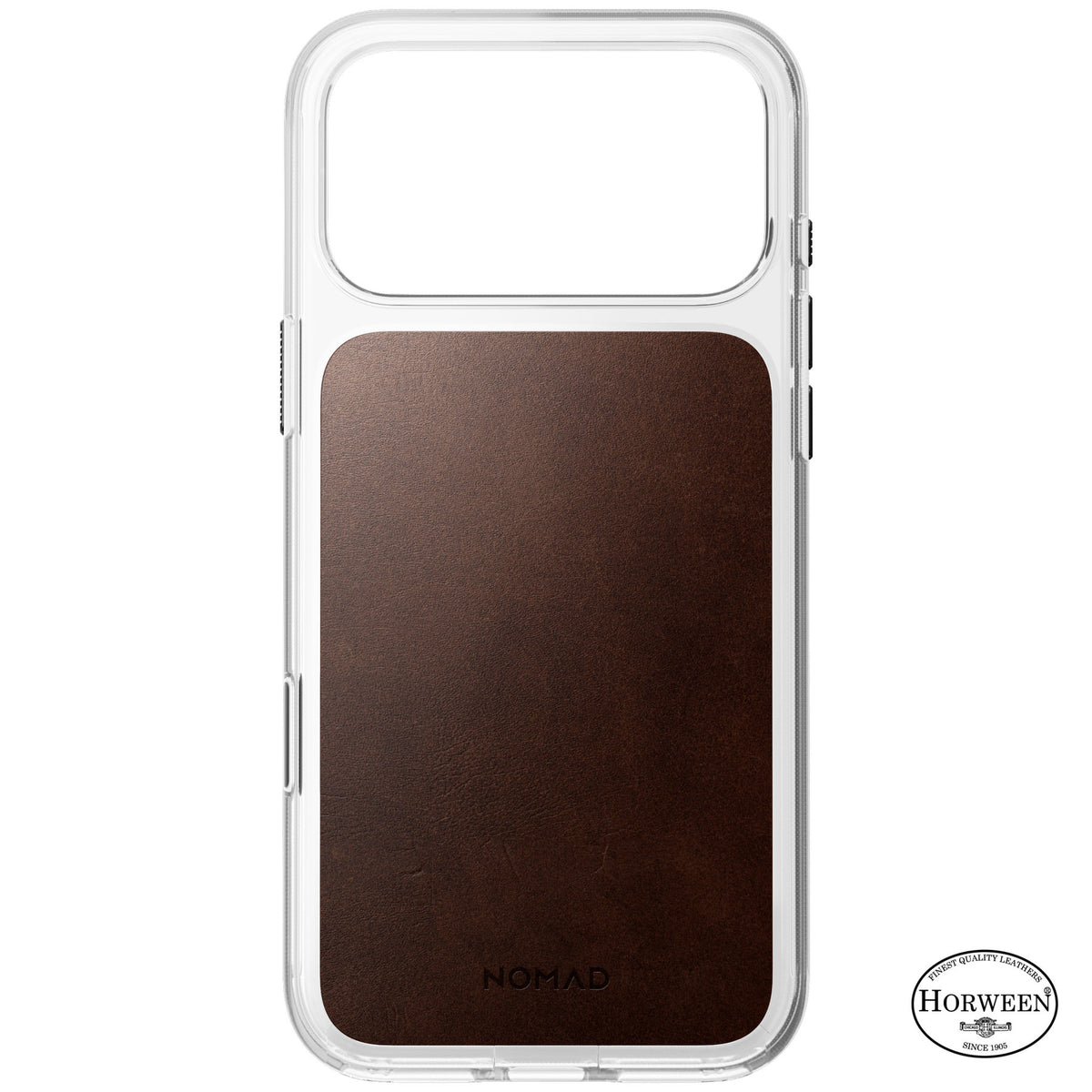 Nomad iPhone 17 Pro Max/iPhone 18 Pro Max Deksel Clear Leather Case Rustic Brown