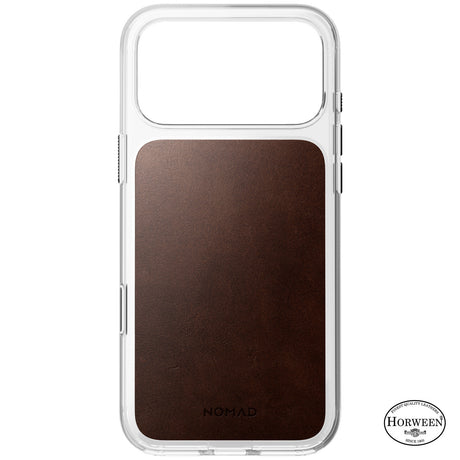 Nomad iPhone 17 Pro Max/iPhone 18 Pro Max Deksel Clear Leather Case Rustic Brown