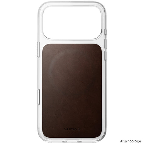 Nomad iPhone 17 Pro Max/iPhone 18 Pro Max Deksel Clear Leather Case Rustic Brown