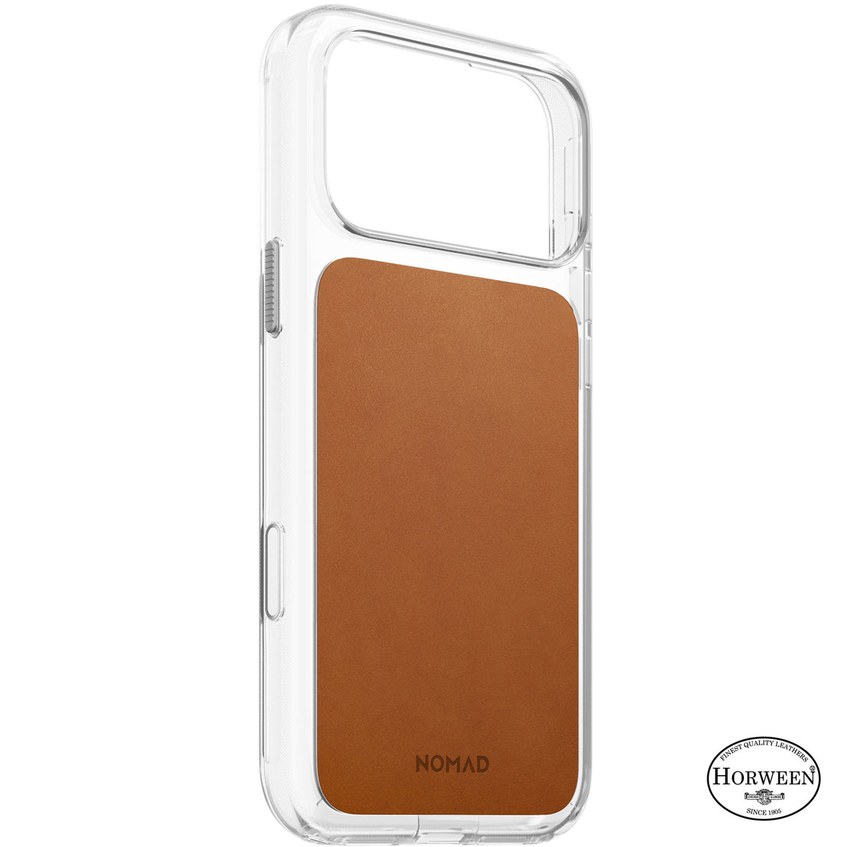 Nomad iPhone 17 Pro Max/iPhone 18 Pro Max Deksel Clear Leather Case Saddle