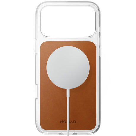 Nomad iPhone 17 Pro Max/iPhone 18 Pro Max Deksel Clear Leather Case Saddle