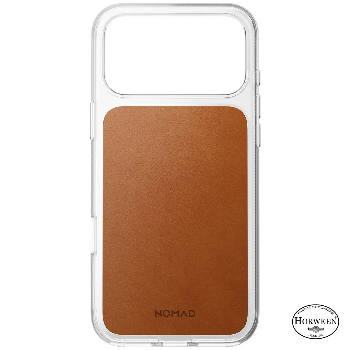 Nomad iPhone 17 Pro Max/iPhone 18 Pro Max Deksel Clear Leather Case Saddle