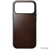 Nomad iPhone 17 Pro Max/iPhone 18 Pro Max Deksel Modern Leather Case Horween Rustic Brown