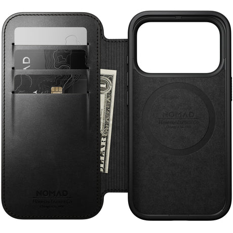 Nomad iPhone 17 Pro/iPhone 18 Pro Etui Modern Leather Folio Horween Svart
