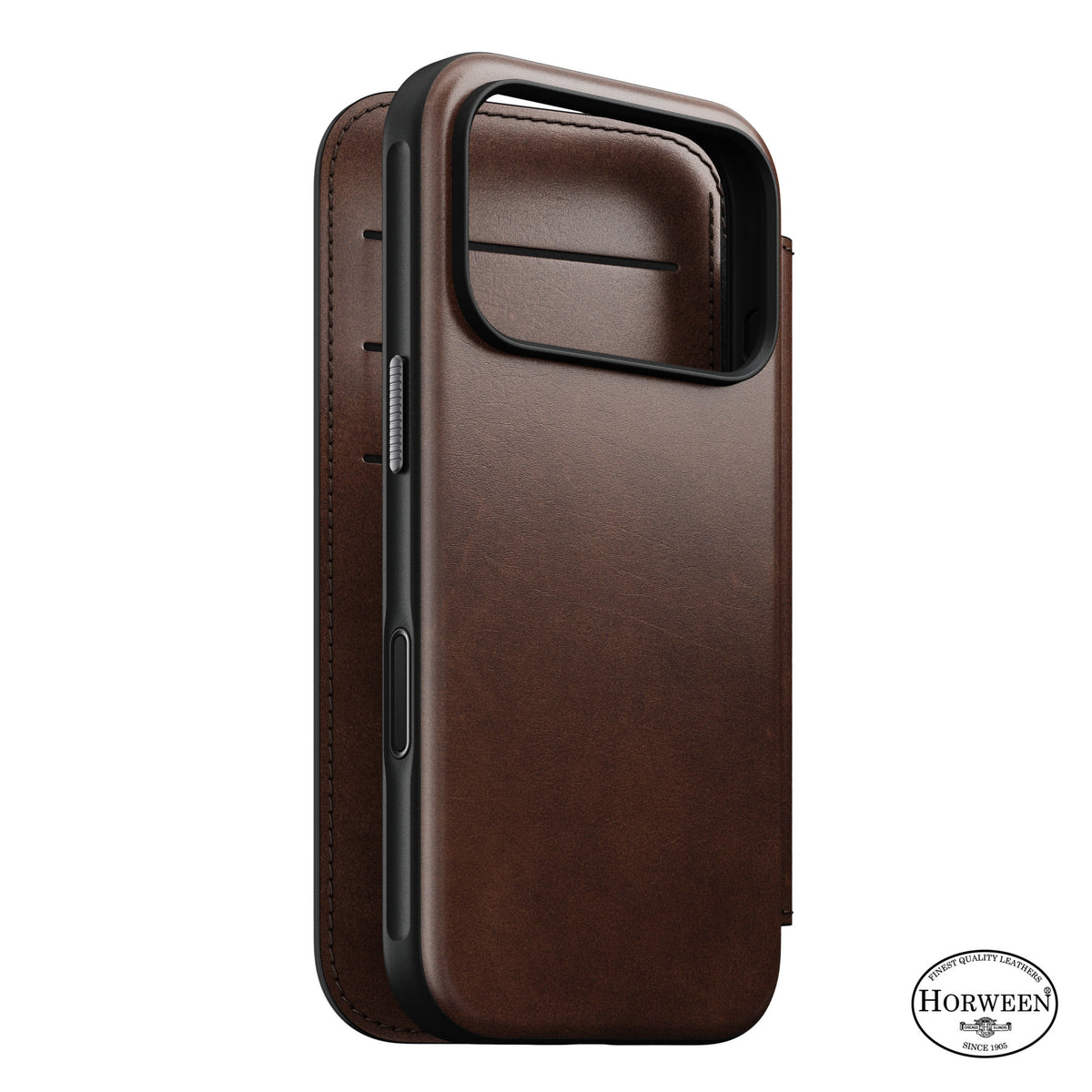 Nomad iPhone 17 Pro/iPhone 18 Pro Etui Modern Leather Folio Horween Rustic Brown