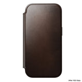 Nomad iPhone 17 Pro/iPhone 18 Pro Etui Modern Leather Folio Horween Rustic Brown