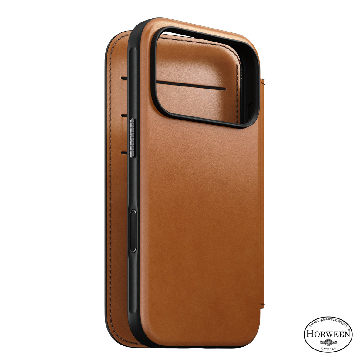 Nomad iPhone 17 Pro/iPhone 18 Pro Etui Modern Leather Folio Horween Saddle