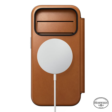 Nomad iPhone 17 Pro/iPhone 18 Pro Etui Modern Leather Folio Horween Saddle