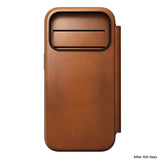 Nomad iPhone 17 Pro/iPhone 18 Pro Etui Modern Leather Folio Horween Saddle