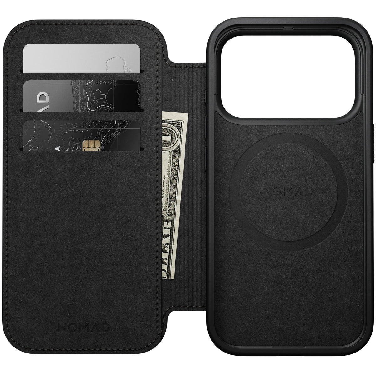 Nomad iPhone 17 Pro/iPhone 18 Pro Etui Modern Leather Folio Svart