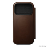Nomad iPhone 17 Pro/iPhone 18 Pro Etui Modern Leather Folio Brun