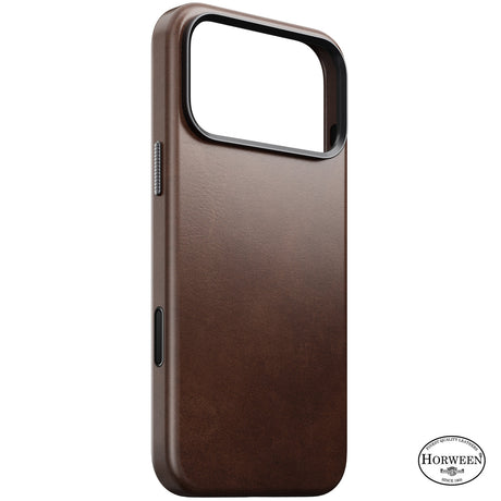 Nomad iPhone 17 Pro Max/iPhone 18 Pro Max Deksel Traditional Leather Case Horween Rustic Brown
