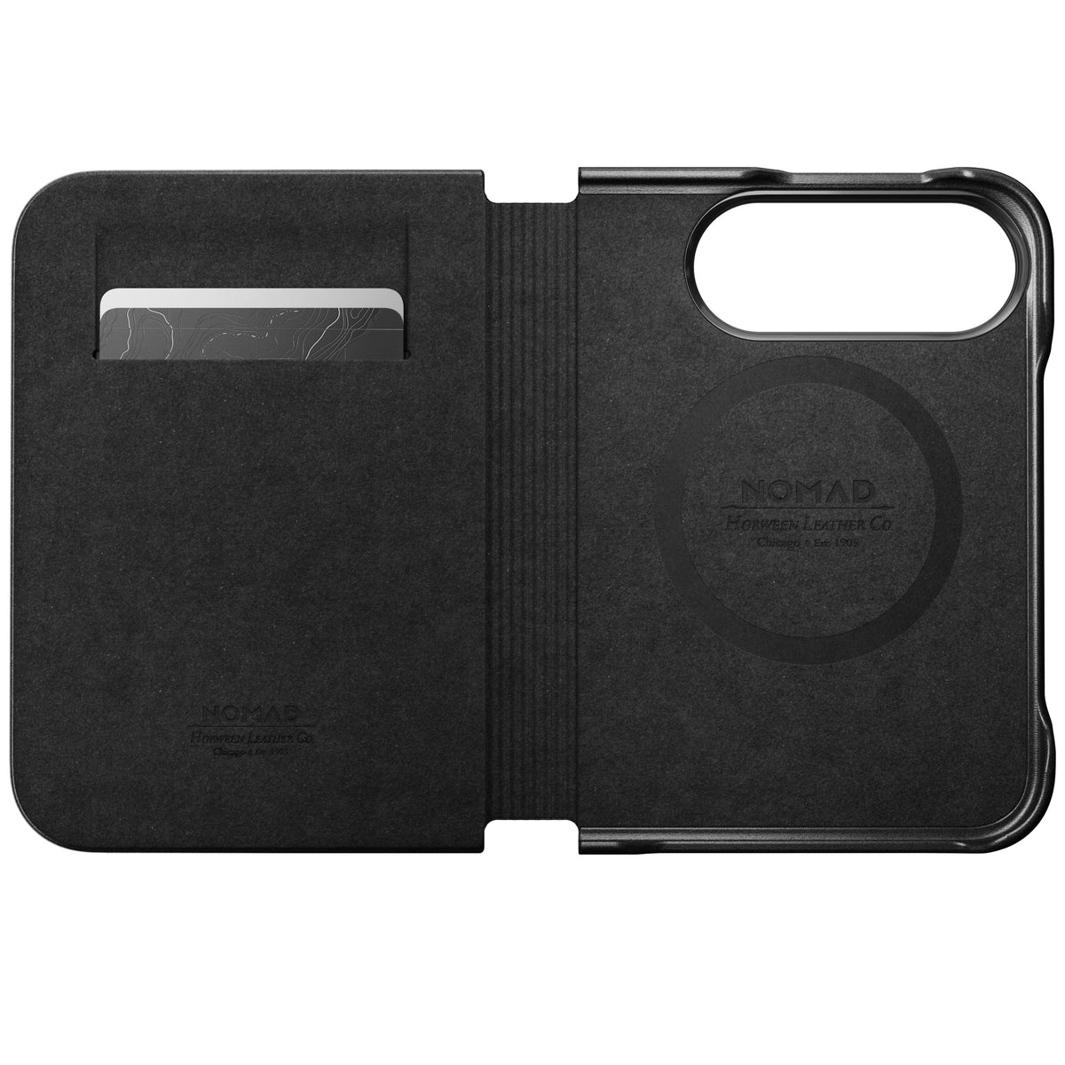 Nomad iPhone Duo Etui Traditional Leather Folio Horween Svart