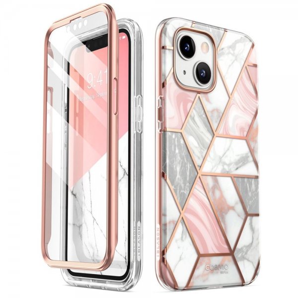 Supcase iPhone 14 Plus Deksel Cosmo Pink Marble