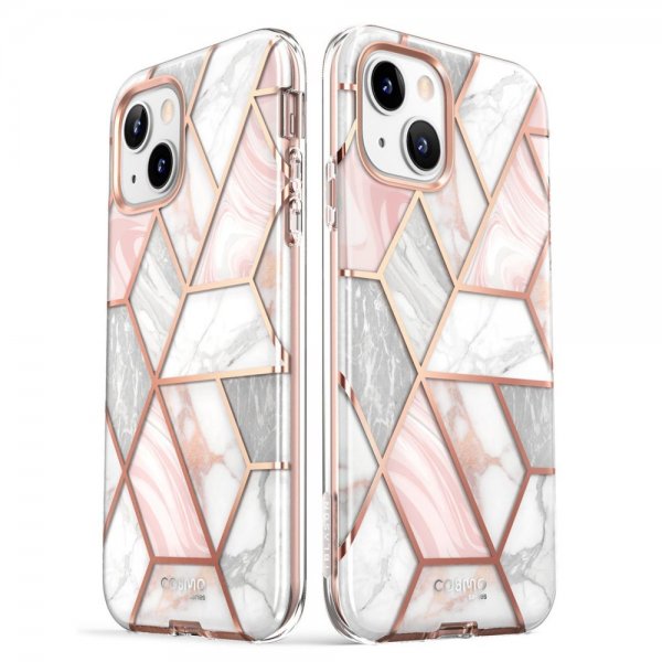 Supcase iPhone 14 Plus Deksel Cosmo Pink Marble
