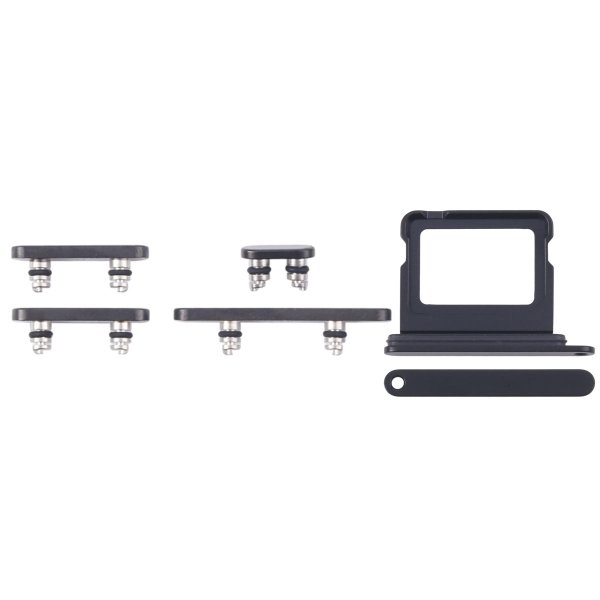 Knapper og SIM-kortholder for iPhone 16 og 16 Plus - Svart