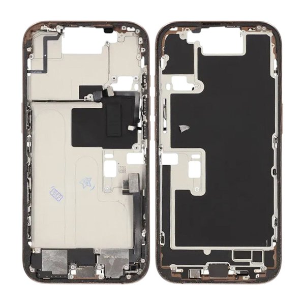 Midtramme med smådeler til iPhone 16 Pro - sandfarget titan OEM