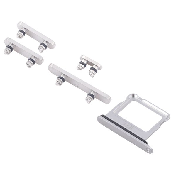 Knapper og SIM-kortholder for iPhone 16 og 16 Plus - Hvit
