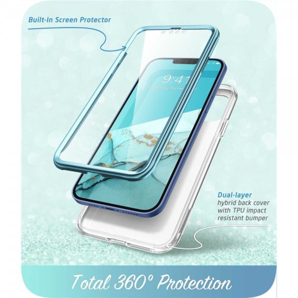 Supcase iPhone 14 Plus Deksel Cosmo Blue Marble