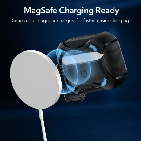 ESR AirPods Pro/AirPods Pro 2 Deksel Cyber Tough HaloLock Svart