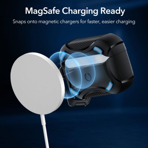 ESR AirPods Pro/AirPods Pro 2 Deksel Cyber Tough HaloLock Svart