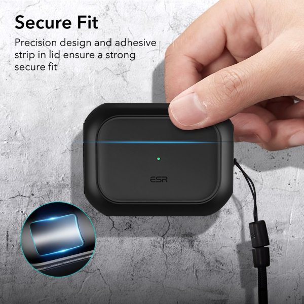 ESR AirPods Pro/AirPods Pro 2 Deksel Orbit Hybrid HaloLock Svart