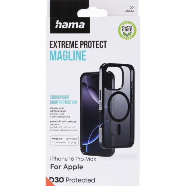 Hama iPhone 16 Pro Max Deksel Extreme Protect MagLine Svart