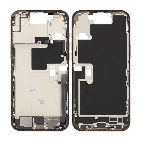 Midtramme med smådeler for iPhone 16 Pro Max - sandfarget titan OEM