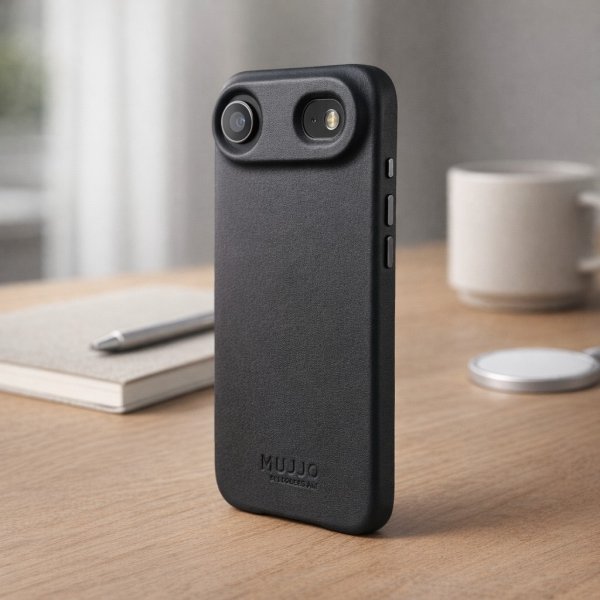 Mujjo iPhone Air Deksel Full Leather Case MagSafe Basalt