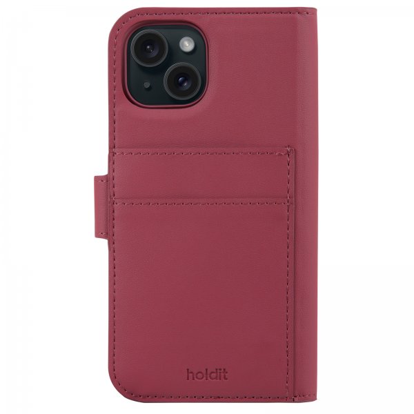 holdit iPhone 13/iPhone 14 Etui Wallet Case Magnet Plus Red Velvet