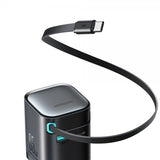 Joyroom 65W vegglader med innebygd USB-kabel og USB-A/USB-C-porter svart