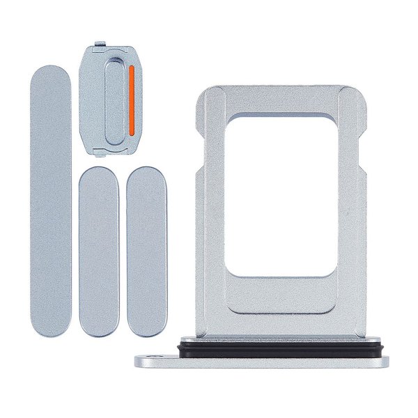 Knapper og SIM-kortholdere for iPhone 15 og 15 Plus - Blå