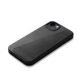 Mujjo iPhone 15 Plus Deksel Full Leather Wallet Case Svart