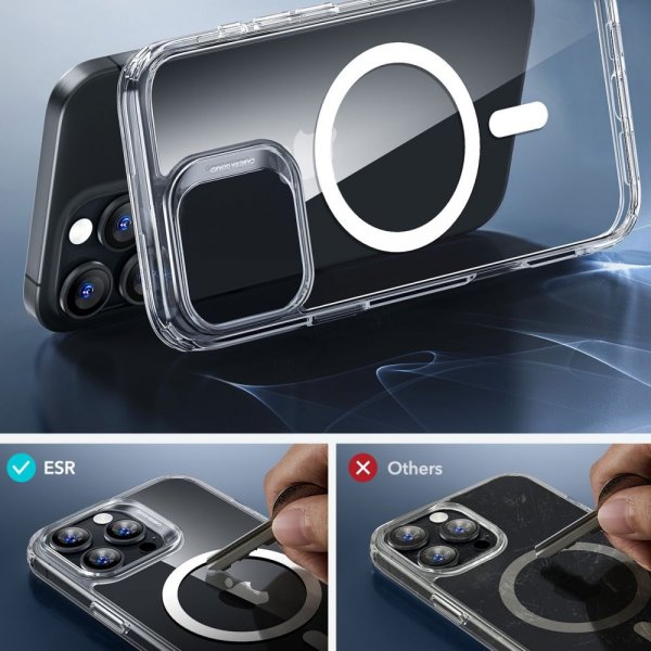 ESR iPhone 16 Pro Deksel og Skjermbeskytter Classic Hybrid MagSafe Set Transparent