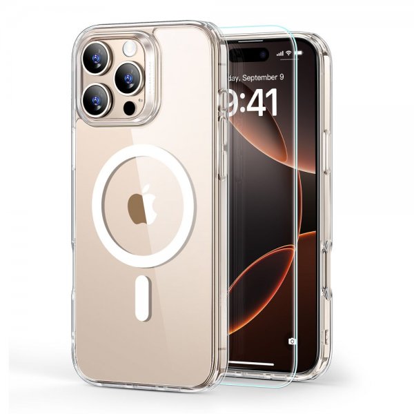 ESR iPhone 16 Pro Max Deksel og Skjermbeskytter Classic Hybrid MagSafe Set Transparent