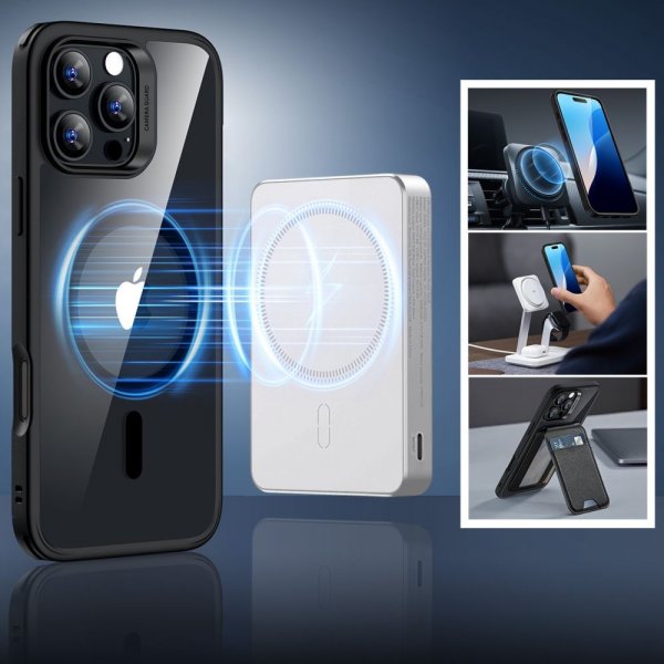ESR iPhone 16 Pro Max Deksel og Skjermbeskytter Classic Hybrid MagSafe Set Svart Transparent