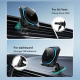 ESR Mobilholder til bil Qi2 Air Vent/Dashboard Wireless Car Charger CryBoost HaloLock Svart