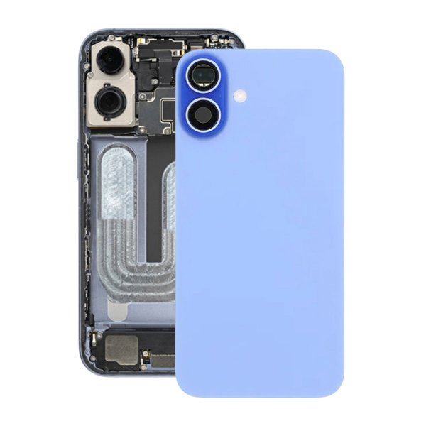 iPhone 16 bakglass med magnet og kameralinse - blå