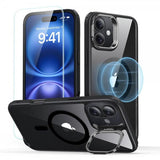 ESR iPhone 16 Deksel og Skjermbeskytter Classic Hybrid Kickstand MagSafe Set Svart Transparent