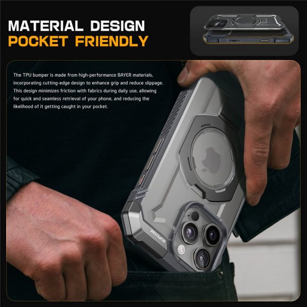 Supcase iPhone 16 Pro Deksel UB Grip MagSafe Grå